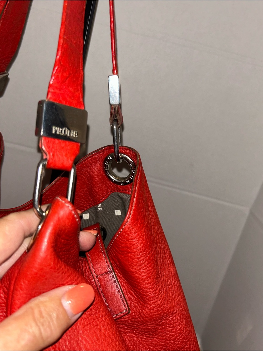Classic Red Leather Prune Hobo Tote bag - Picture 4 of 12